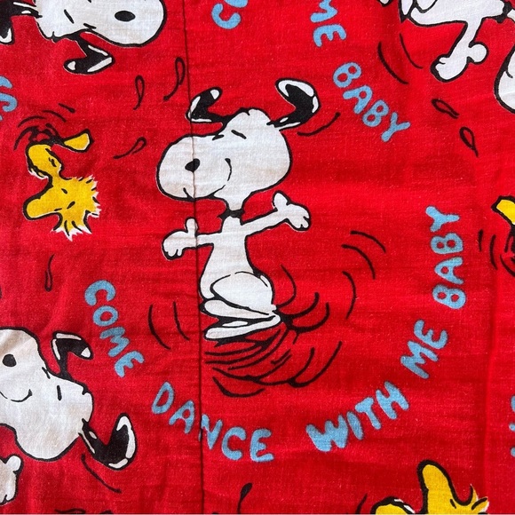 Vintage Snoopy & Woodstock Come Dance With Me Baby Sleeping Bag Red 30x65 FLAWS - Picture 5 of 13
